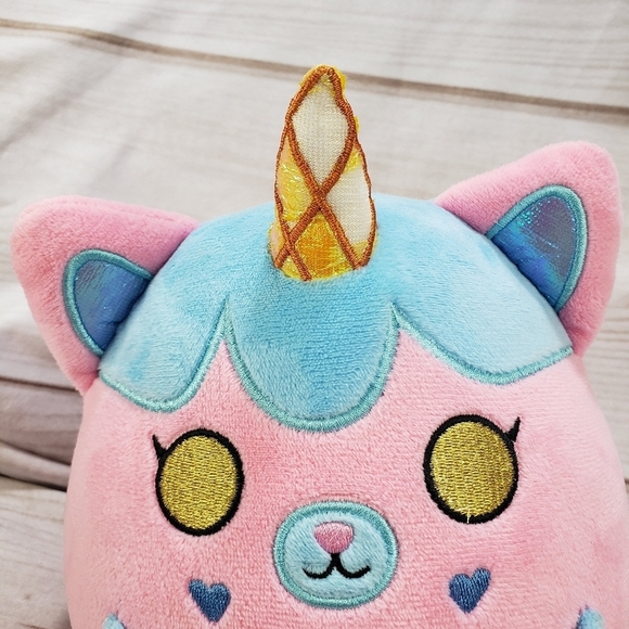 Krew District Funneh Rainbow Cat Unicorn Squish Plush Stuffed Toy Pink Blue 8" - Picture 2 of 10